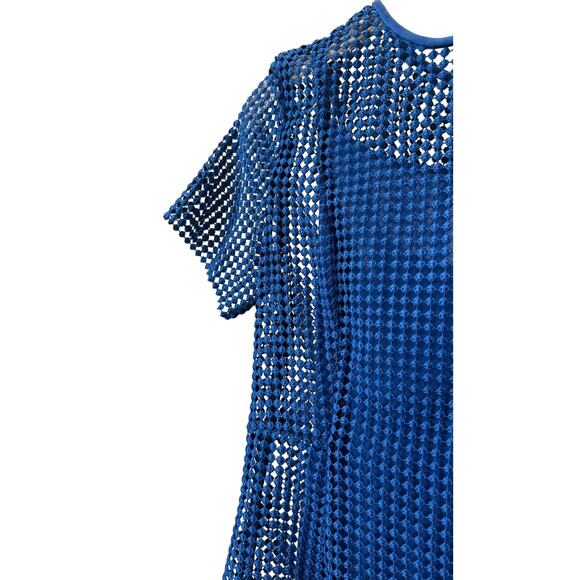 Diane Von Furstenberg Polka Dot Mini Shift Dress Blue Lined Size - Picture 3 of 4